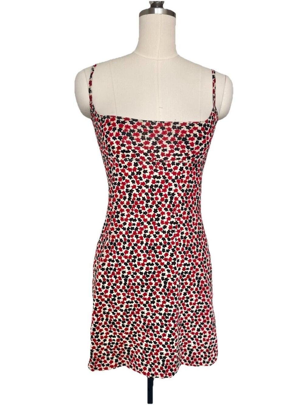 Triton Mini Dress Red Black Sz Small Y2k
